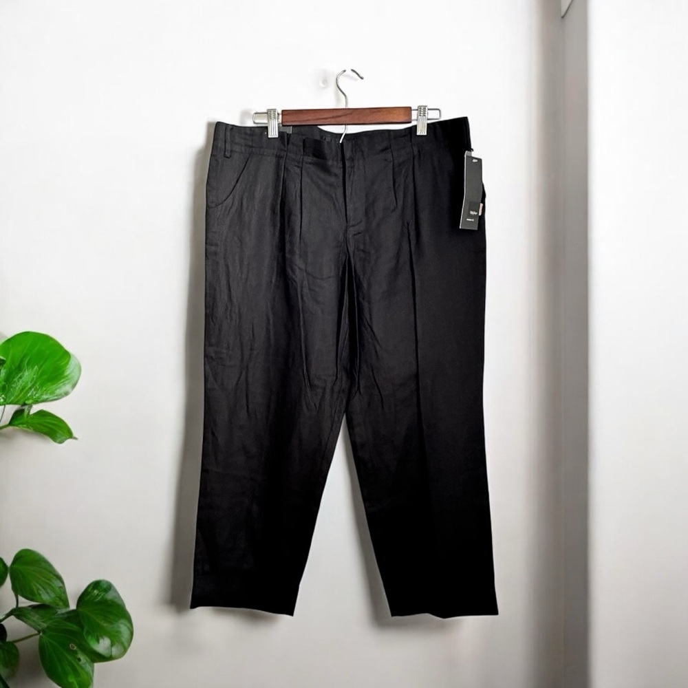 NWT Mossimo Women’s 100% Linen Black Modern Fit  Ankle Pants Size 12